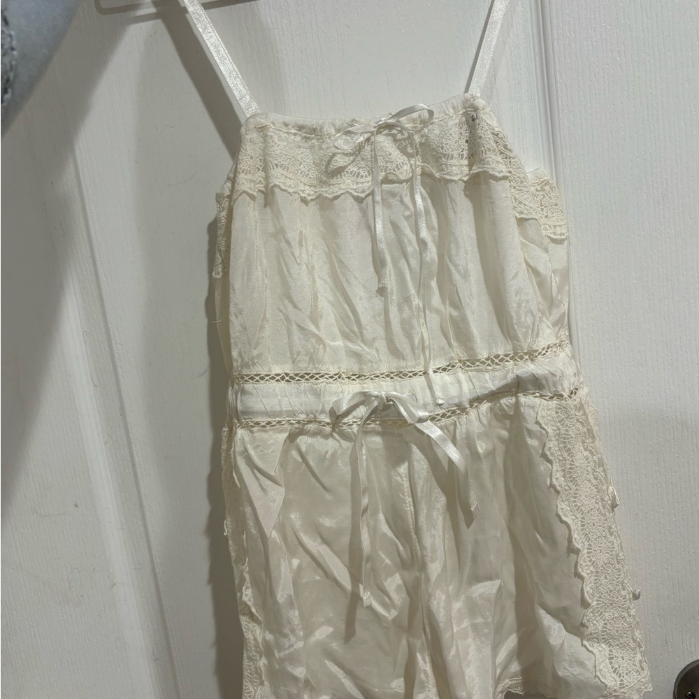 Urban Outfitters Cream Lace Romper